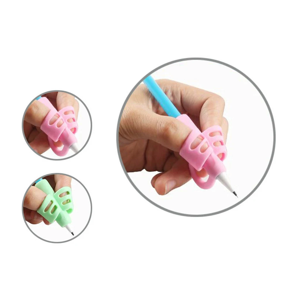 Wholesale Pen Holding Tool Three-finger Grip Silicone Pen Pencil Grip Holder For Kids