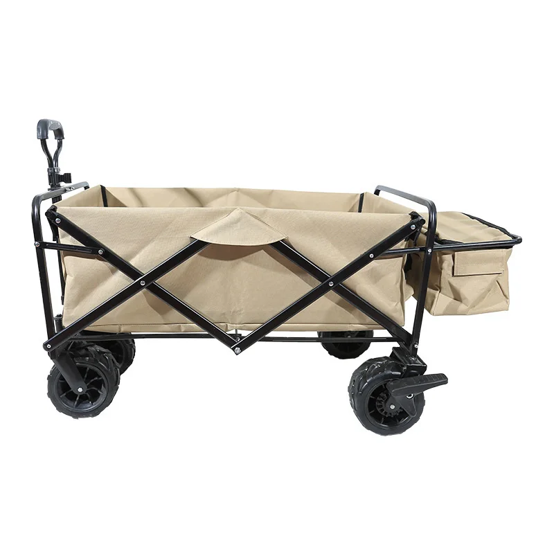 Hot sale Folding hand carts trolleys with storage basket Outdoor Garden Beach Wagon Cart