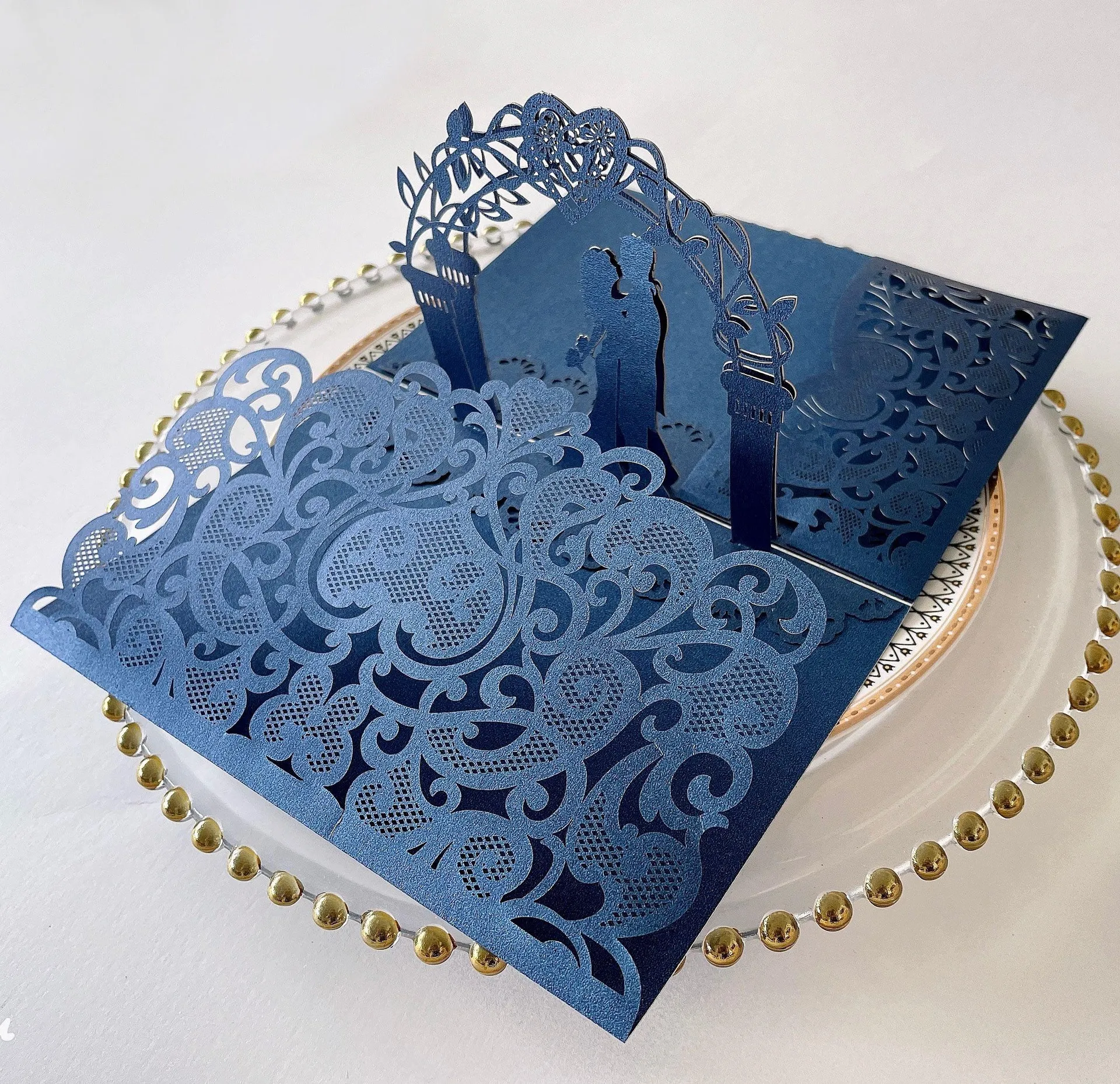 3D New Design Invitation Card Laser Cut Wedding Card Invitation Cards Gold Custom Wedding Invites