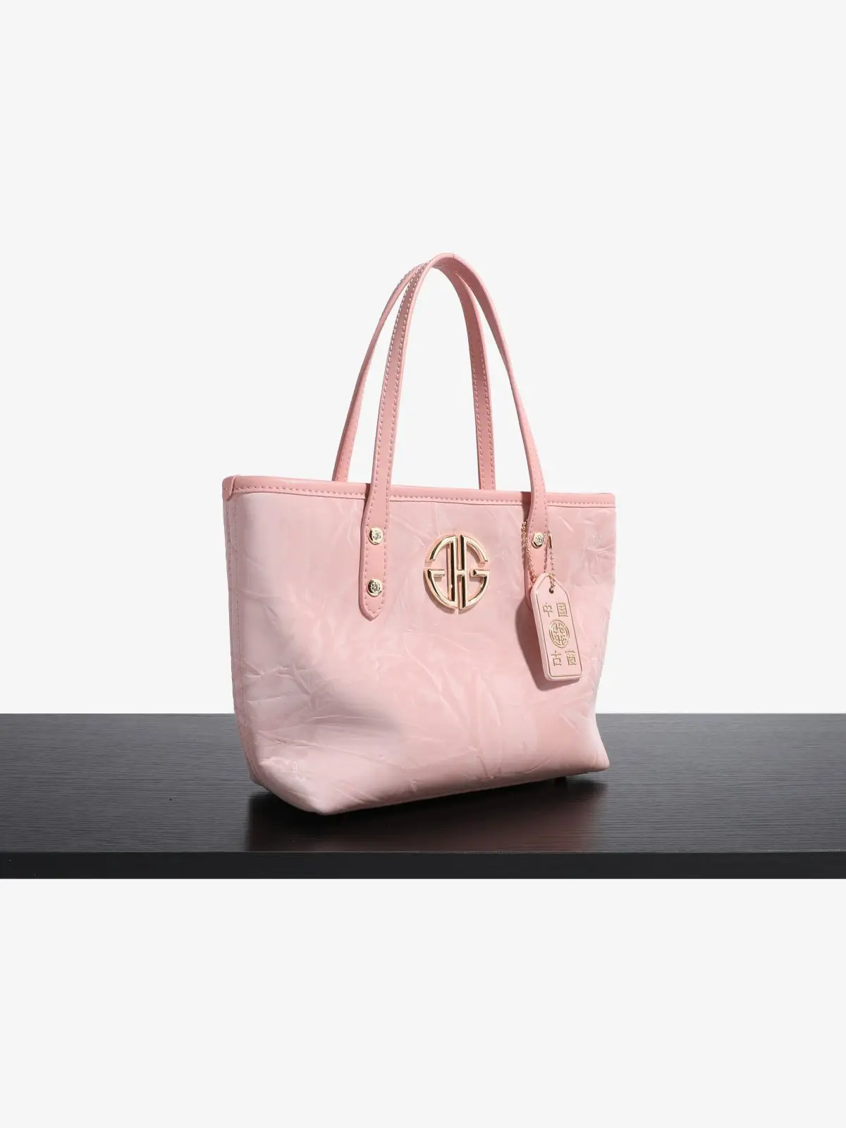 Summer Pink Bag Shinny Real Leather Material Handbags For Girls Chinese Stylish  Tote Bags Exquisite Shoulder Handbag