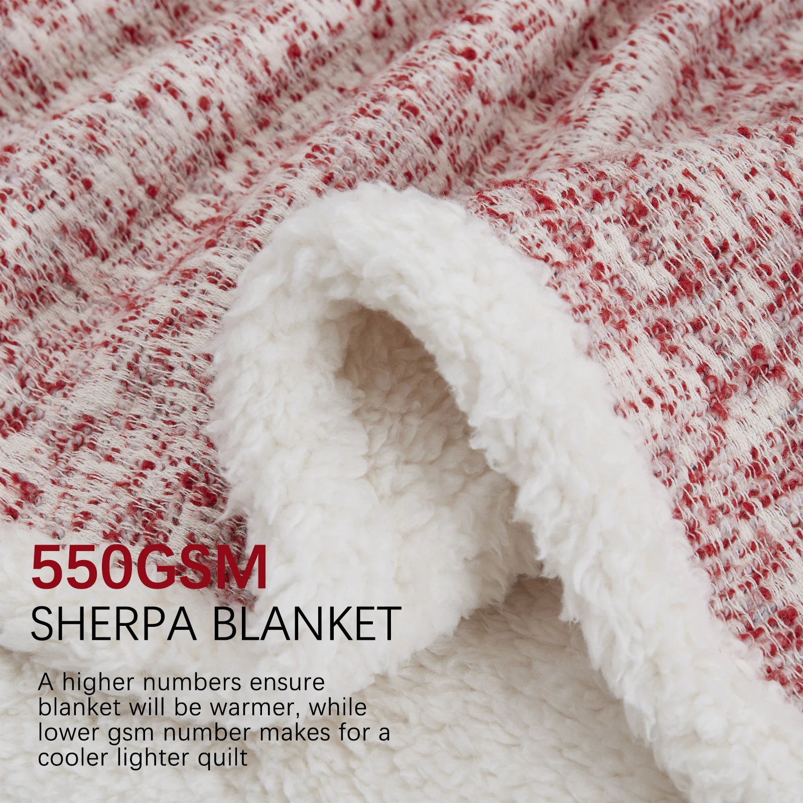 Home 300GSM cotton 200GSM wool 50x60 inch custom color Sherpa wool Blanket