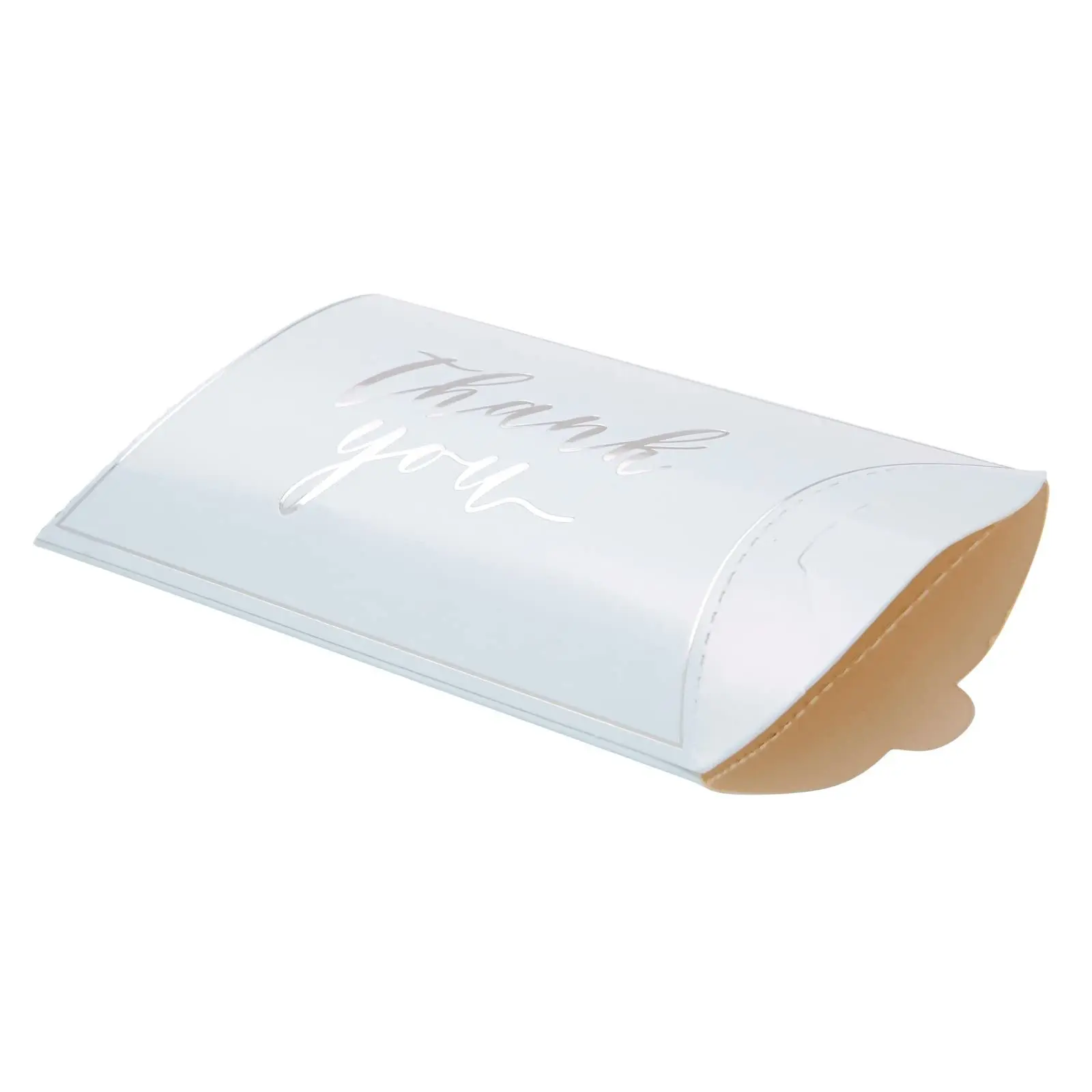 Custom Logo Wedding Candy Favor Pillow Boxes 5.2x3.2inch Thank You Gift Boxes Bule Brown Kraft Paper Pillow Box For Party Favors