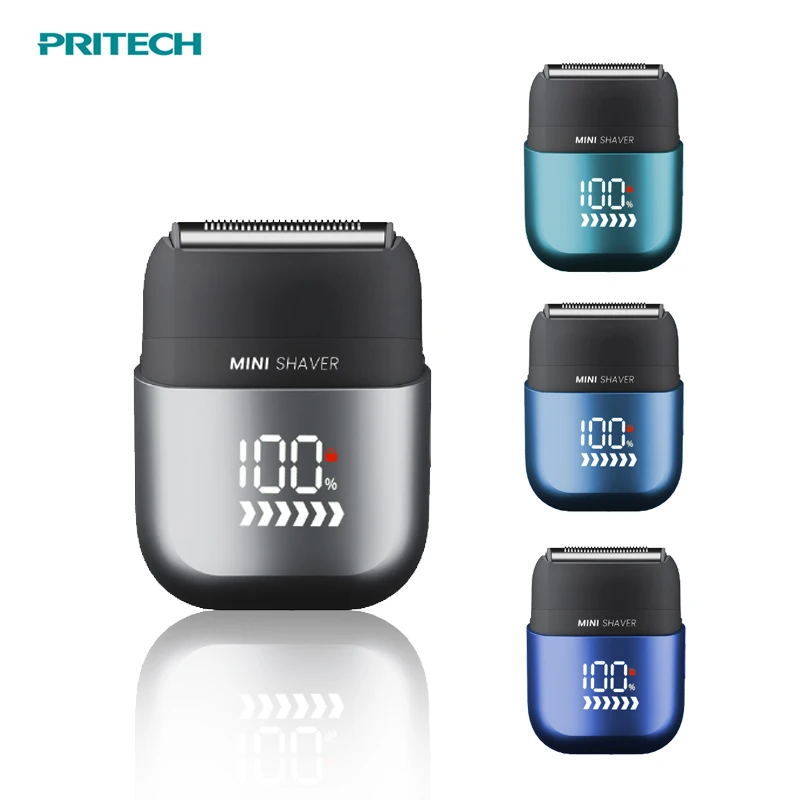Pritech New Arrivals IPX7 Waterproof pocket shaver 7500rpm Strong Motor Washable Mini Electric Shaver for travel