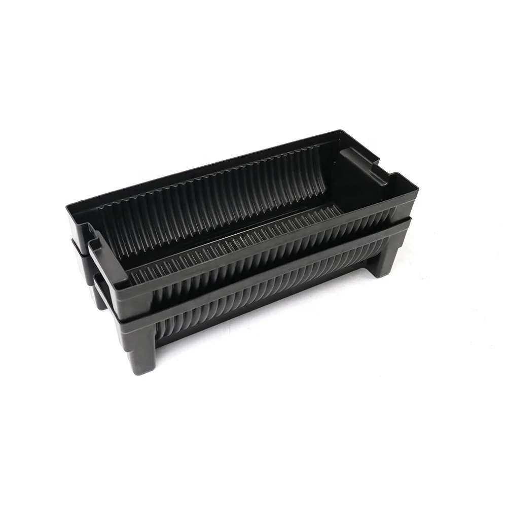 ESD Q-RT2 460*190*110mm Black plastic trays conductive SMT reel storage holder ESD SMD reel tray