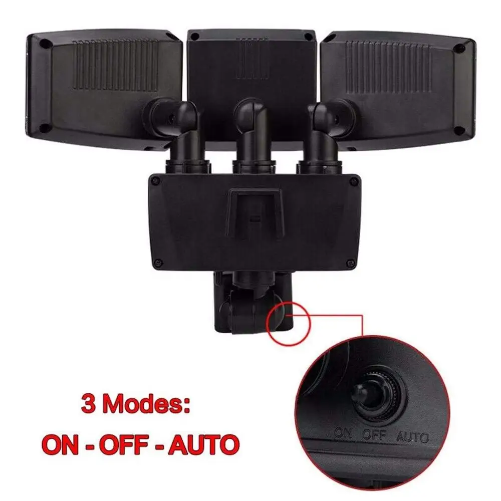 3 Head Adjustable Motion Sensor 1000LM 188LED Solar Light With Separated Solar Panel