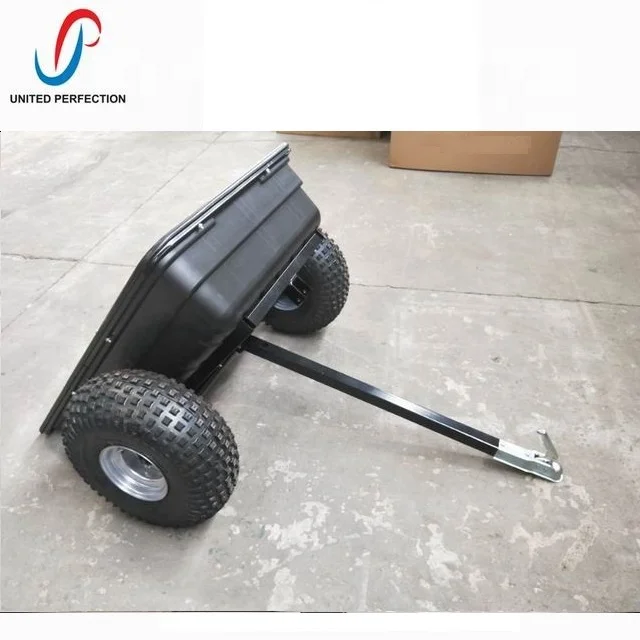 Promotional 2020 Promotional 300L 10 Cuft atv tow behind trailer atv poly trailer lawn mower trailer for sale