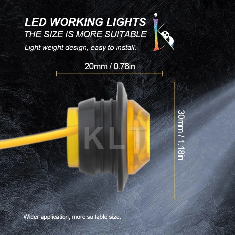 Wholesale Round Led Bullet Marker Lights Front Rear Side Marker 1led Turn Warn Light Trailer Van Truck Side Signal Light