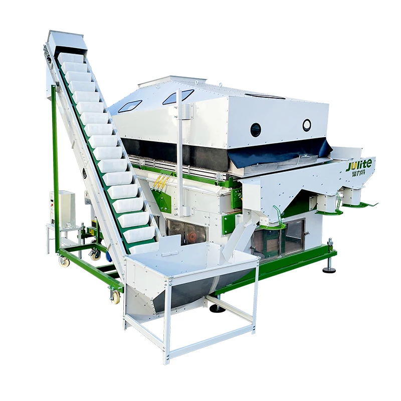 Long Service Life Sunflower Seeds Sorghum Gravity Separator Machine With Bucket Elevator
