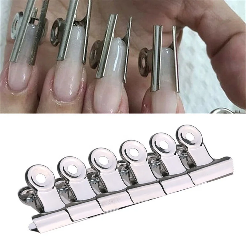Metal Nail Clip C-curve Clip For Fixation Acrylic Gel Polish Extension Tips Mold Building Mould Manicure Nail Art Tools