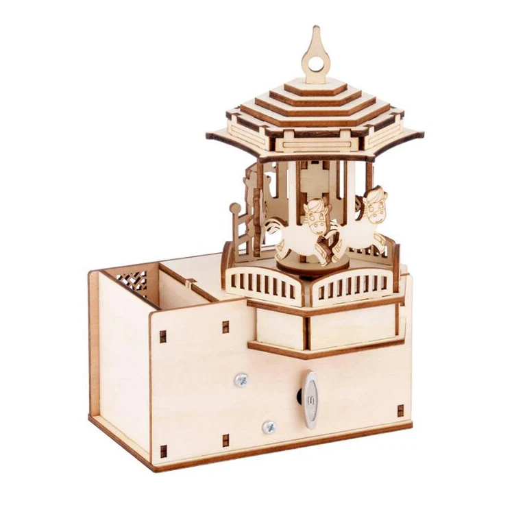 3D Wooden Puzzles Houses Kit Music Puzzles for Adults Teens Mechanical DIY Crafts for Kids Brain Teaser Puzzles Boys and Girls