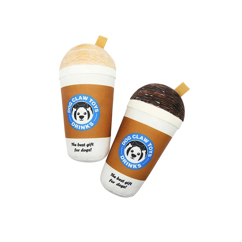 Wholesale New Design Milky Tea Cup Toy Stuffed Plush Pet Toys For Dog