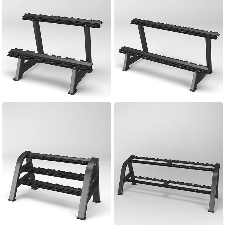 Hot Selling Home Gym Commercial Fitness Equipment 2.5Kg-50Kg Hex Dumbell Set With Rack Three-Layer Dumbbell Rack And Stand