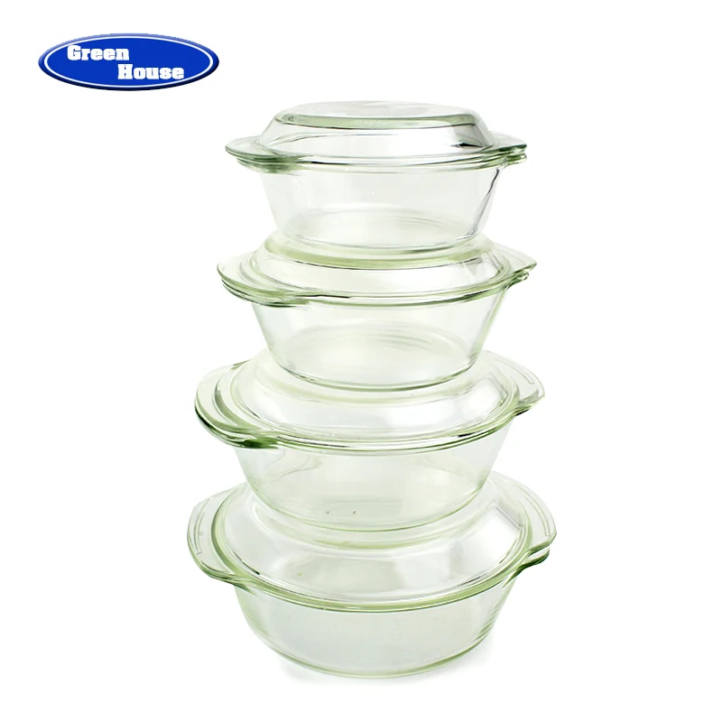 High borosilicate glass casserole storage food container crystal pot