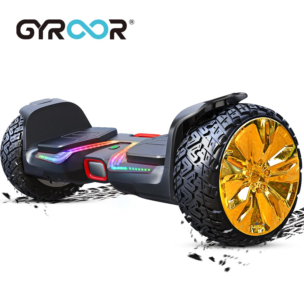 Ховерборд GYROOR 8 5 дюйма вездеходный с музыкальными динамиками и светодиодными лампами самобалансирующийся скутеры