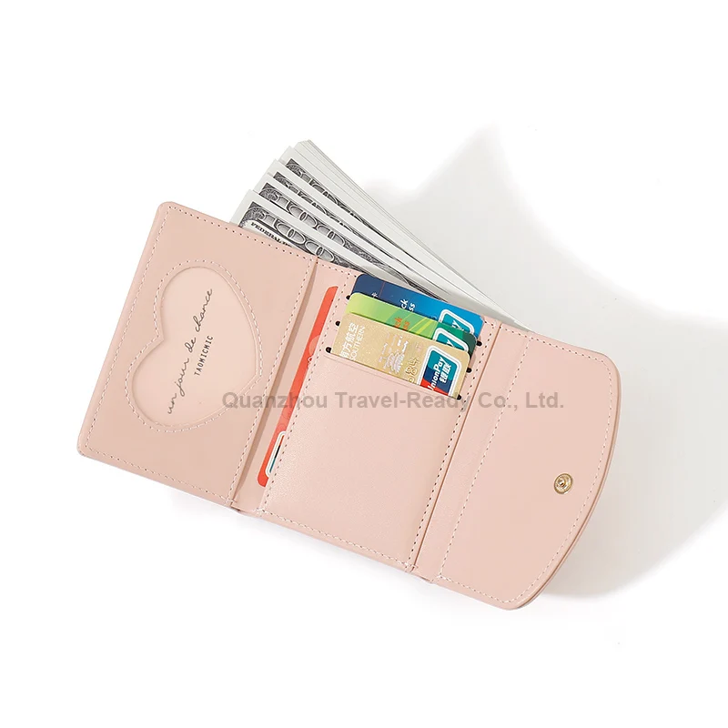 Wholesale hot sale simple storage large capacity purse PU leather bow cute student coin purse girl