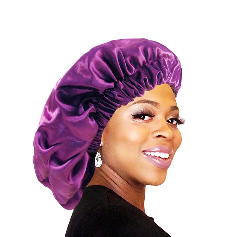 Satin Bonnet Hair Large Bonnet Reversible Comfortable for Curly Hair for Sleeping Satin Hair Wrap Sleep Cap