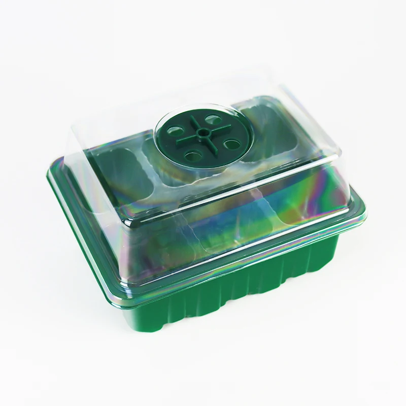 6/12 Hole Seedling Tray Kit with Cover Valve and Light Propagation Seed Nursery Tray