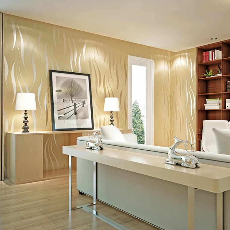 Low MOQ good quality non-woven fabric 3d wallpaper home decoration roll simple european-style luxury non-woven wallpaper 3d