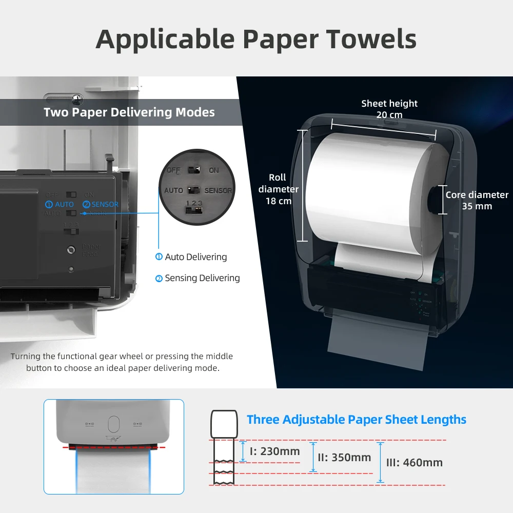 SVAVO Newest ABS electronic Auto Cut smart Hand Roll Towel Paper Towel Dispense For Hotel Hospital
