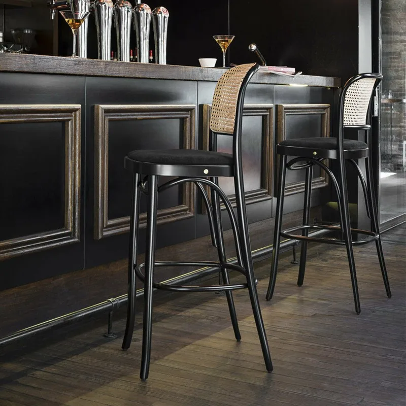Hot Sale Indonesian Natural Rattan Hand Woven Rattan Bar Chair with High Elastic Sponge Cushion