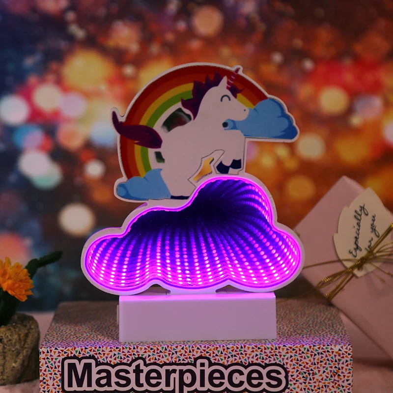 
battery operation led Eiffel Tower mold light led decorative table lights Infinity tunnel lamp pvc led night lamps for photo 