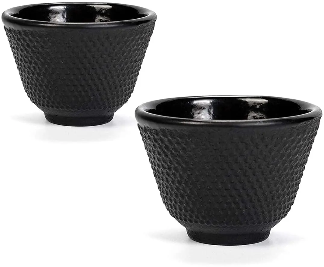 Energinox Traditional Antique Japanese Black Teapot Cast Iron Tea Cup Set