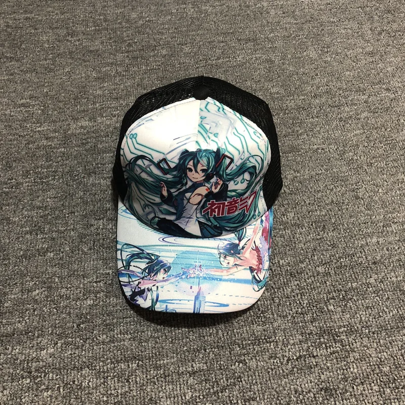 Anime peripheral hat Uzumaki Naruto Luffy Hatsune Totoro Jesus survival summer adjustable peaked baseball mesh cap