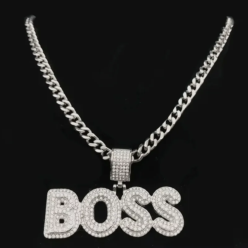 Hip Hop Jewelry Pass Diamond Tester Cool Iced Out Letter Words Large D Color VVS Moissanite Boss Pendant For Thick Chain Men