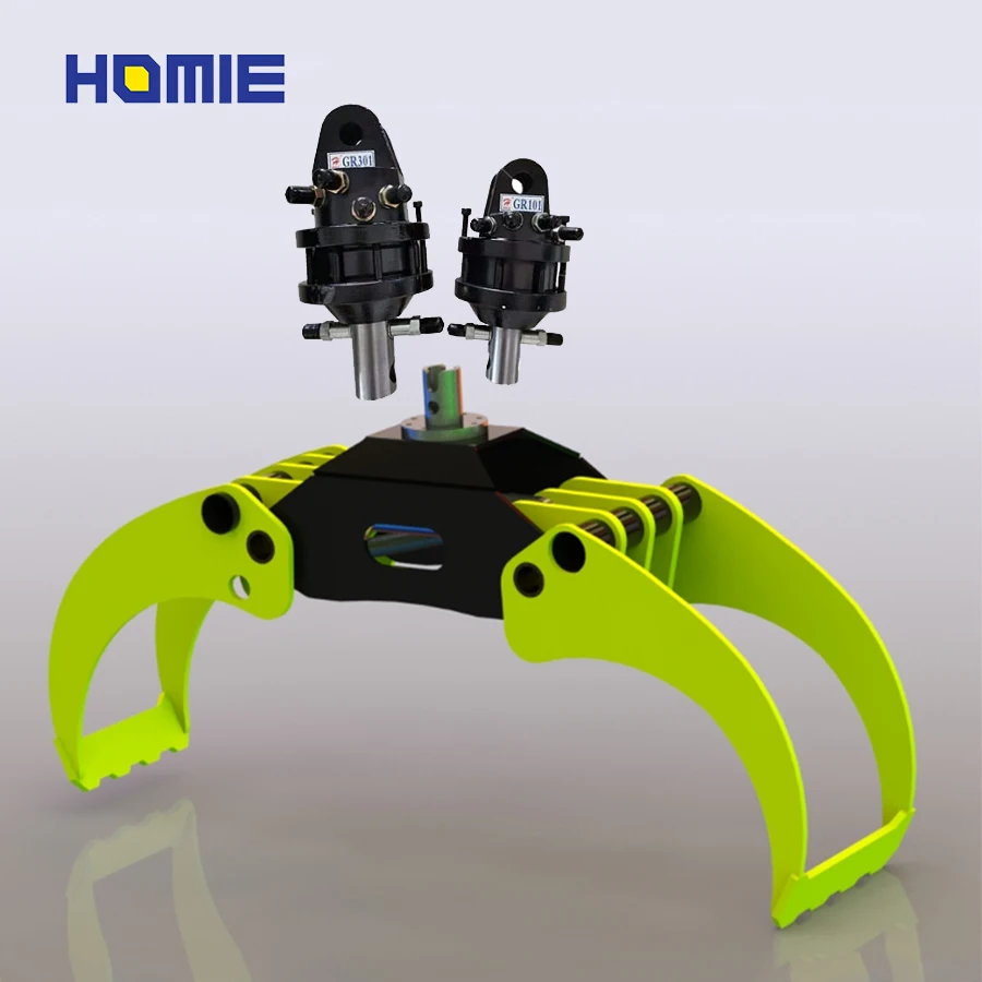 Excavator Hydraulic Clamp Stone Wood Rotating Grapples Log Grab For Excavator/ Loader/ Tractor