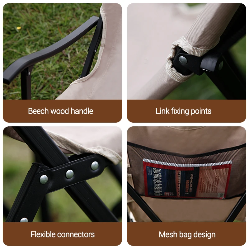 High Back Reclinrt Luxury Timber Ridge Outdoor Chairs Lightweight Picnic Chair Custom Logo Folding Camp Chair