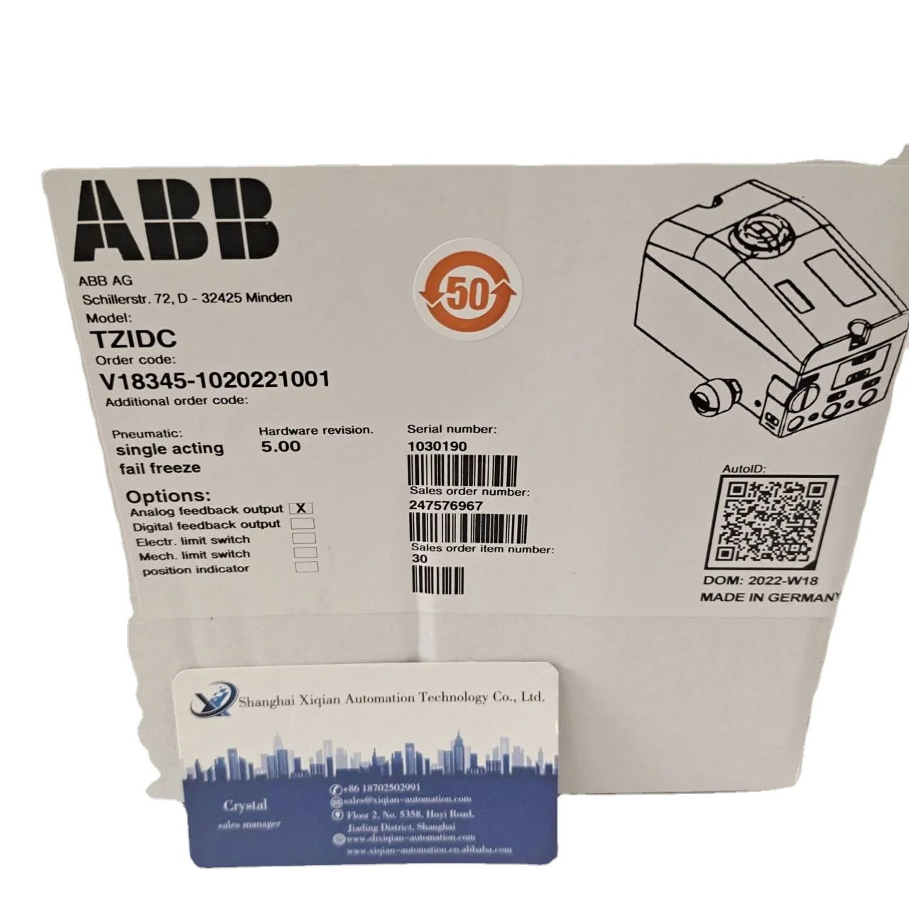 NEW AND ORIGINAL Smart A-BB siemens TZIDC digital Valve Positioner V18348-1 0-1-1-1- 3-1-0-1-1-0  V18348