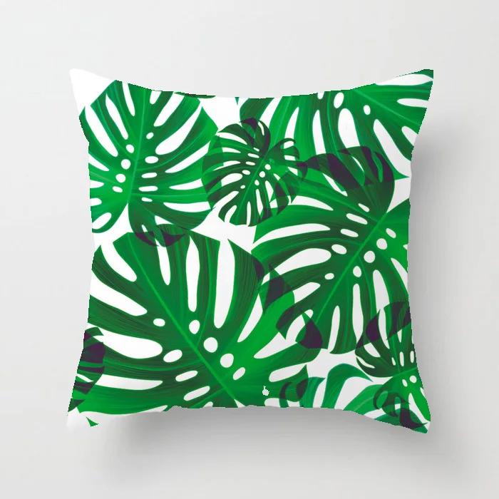 Pillow Cover Tropical Green Leaves Summer Palm Leaf Hawaii California Tree Jungle Decor Lumbar Pillow Case Cushion for Sofa