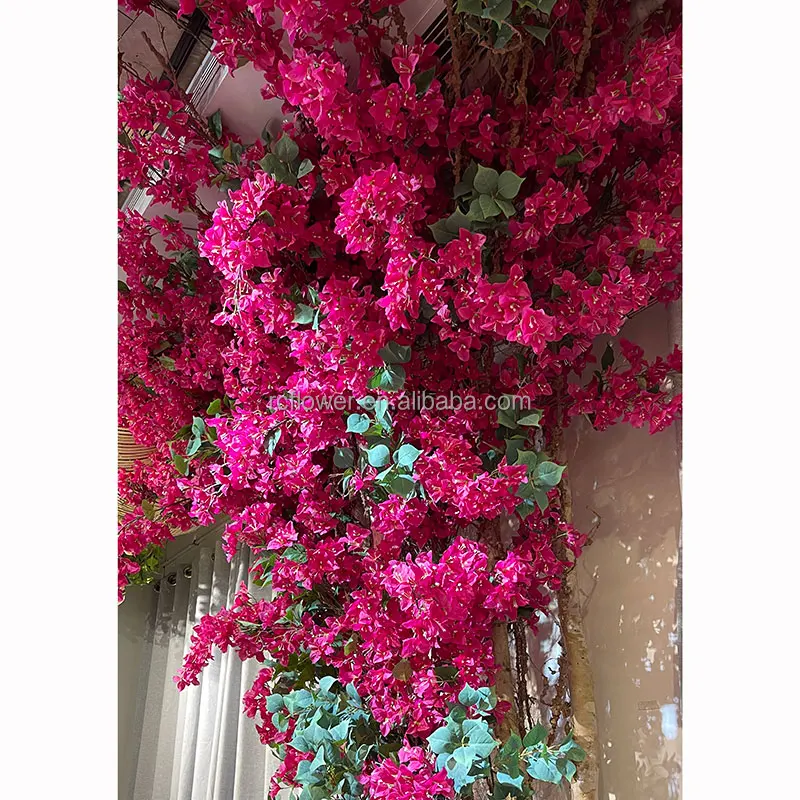 Artificial Blush Flower Cherry Blossom Branch Silk Artificial Bougainvillea Flower Faux Artificial Hanging Triangular Plum