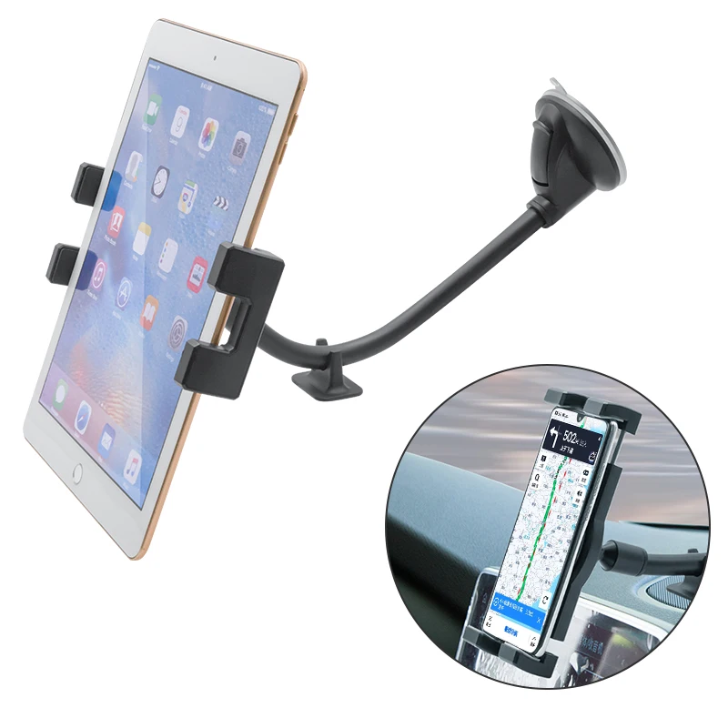 
Universal long arm tablet car mount windshield cellphone holder for car 
