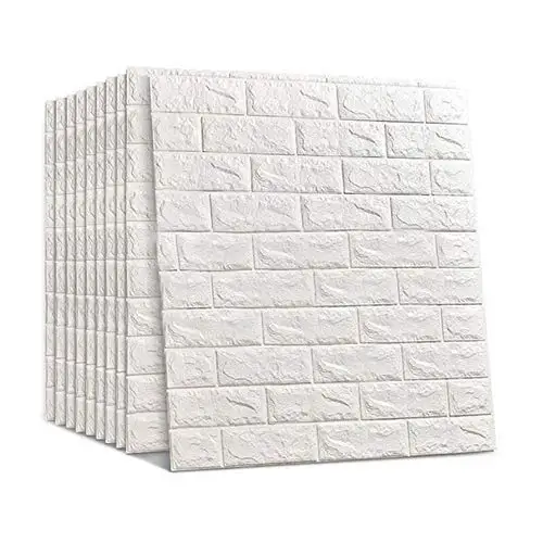 No-toxic waterproof self adhesive 3D wall sticker foam wallpaper for interior decoration