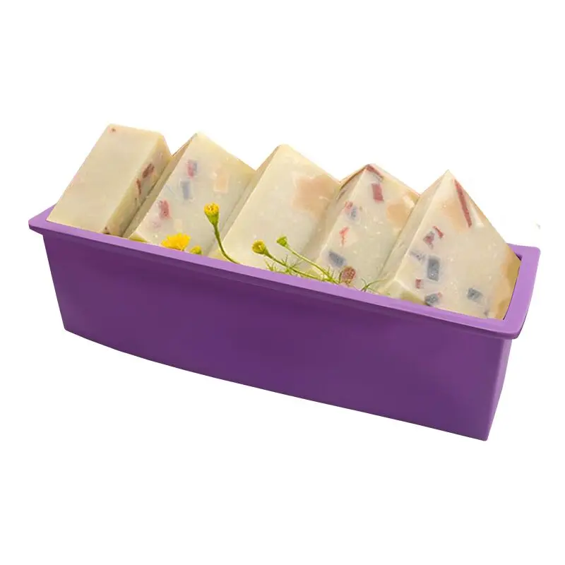 Custom Non Stick 1 Cavity 1200ML Rectangular Silicone Soap Mold For Handmade Cake Loaf Soap Mold