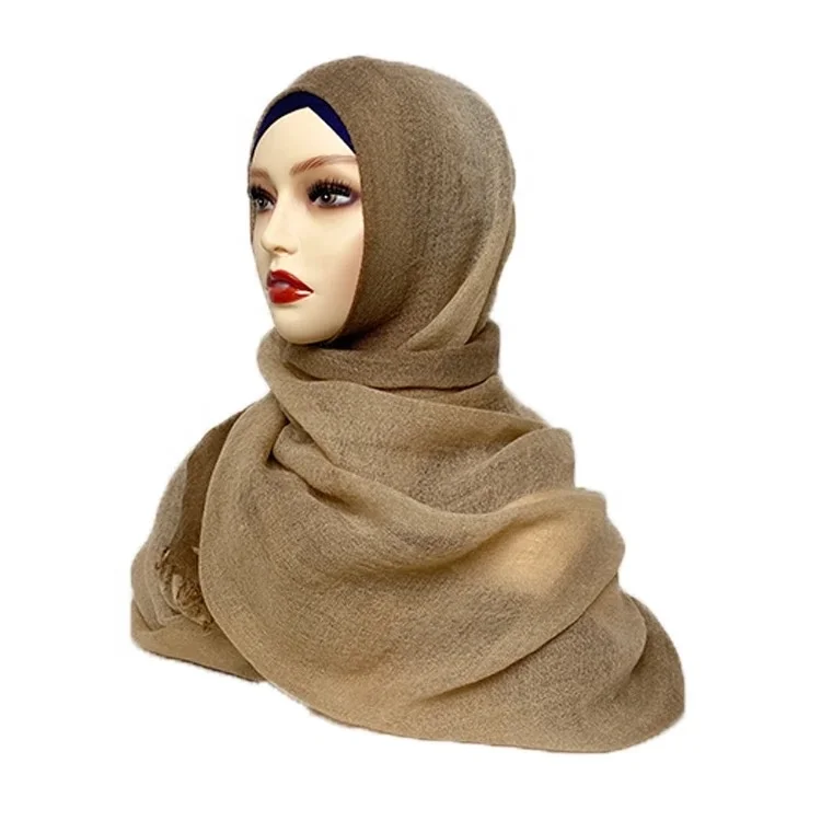 W0009 Wholesale Cheap Linen Cottons Head Scarves Candy Color Hijab 90*180cm Latest Crinkle Women Light weight Cotton Hijab Scarf