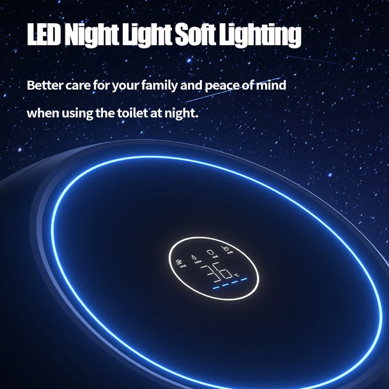 New egg-shaped intelligent color toilet no water pressure limit 110v auto flip lid big display instant hot water foot feel flush