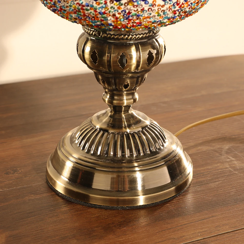 Evershining Turkish Mosaic Glass Material Art home decorative LED table lamps Moroccan Lantern YMA602-17