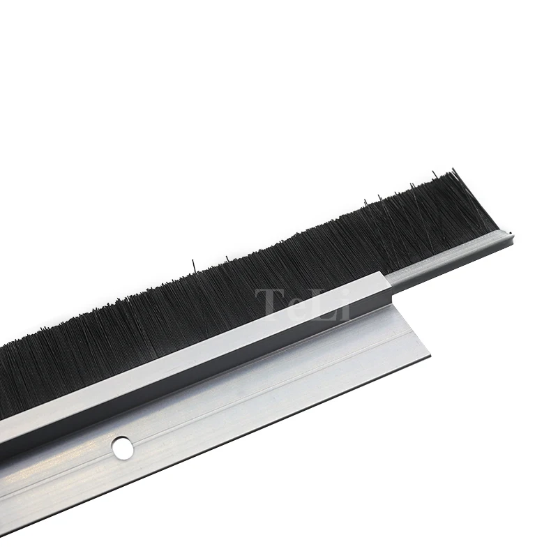 Windproof door bottom aluminum nylon bristle door brush