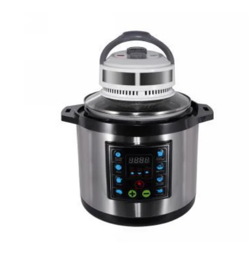 6L Bigger Size  Black 2 IN 1 Two in One Fast Cooking Function No Oil Deep Model AFPC02D Home Kitchen Air Fryer Pressure Cooker
