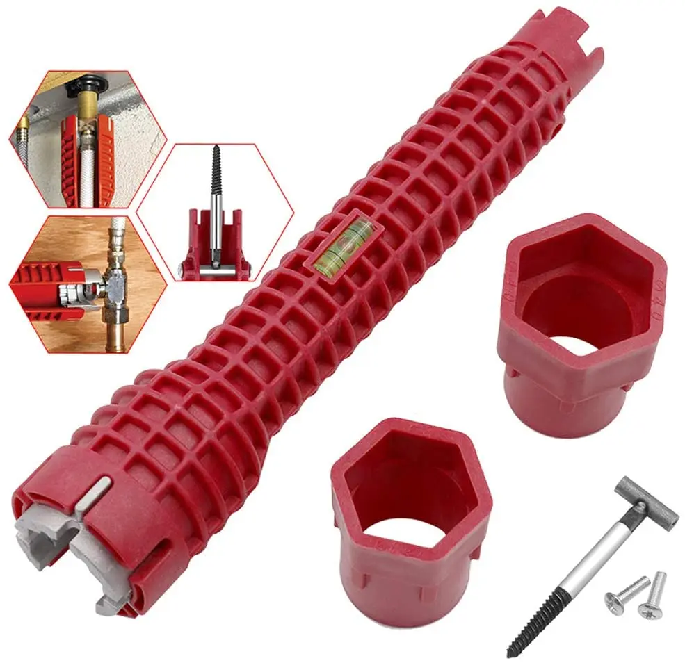 8 In 1 Anti-slip Kitchen Repair Plumbing Tool Flume Wrench Sink Faucet Key Plumbing Pipe Wrench Bathroom Wrenches Tool Sets