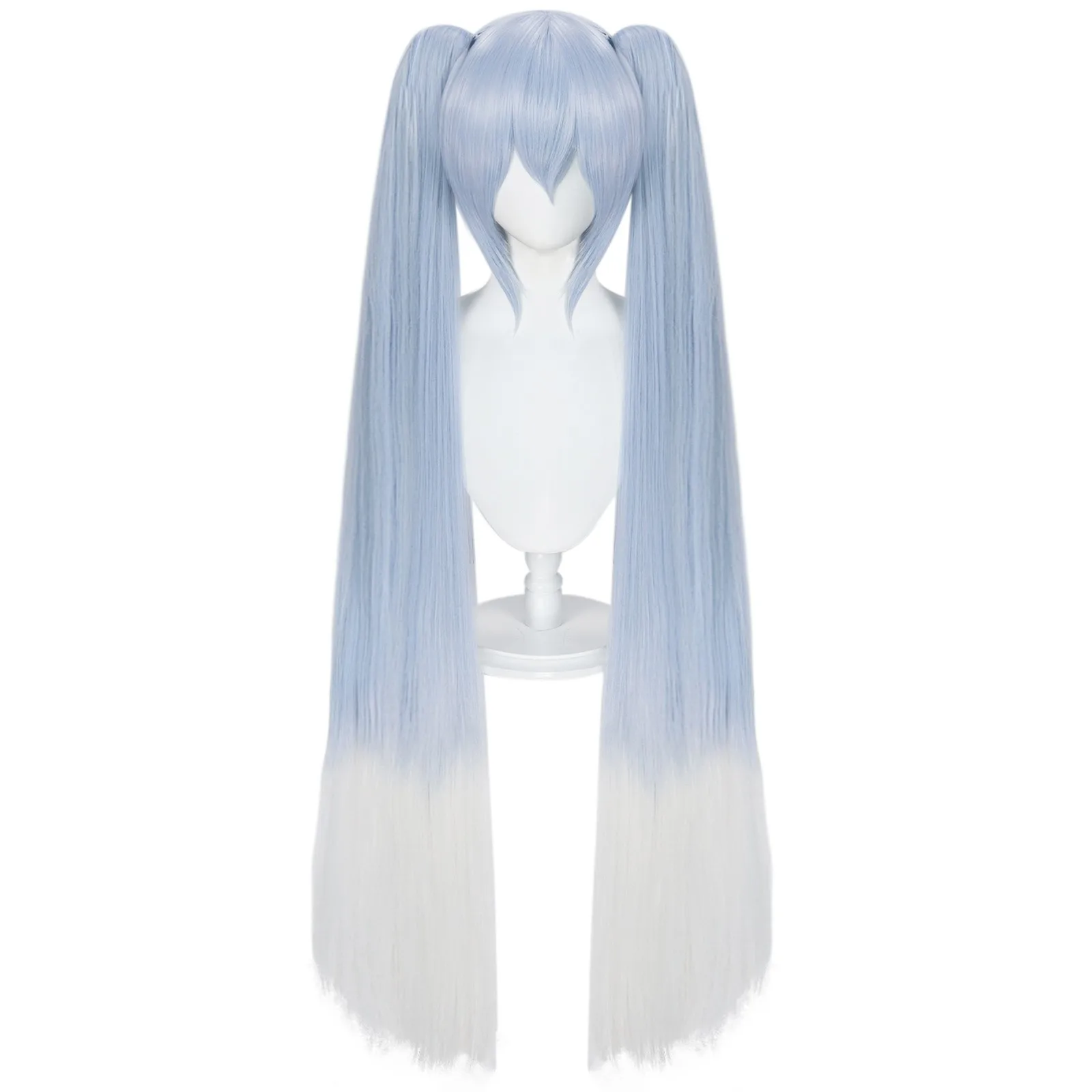 ANOGOL Cosplay Wig with Bangs for Women with Two Detachable Ponytails Long Straight Synthetic Wig for Halloween Costume Party