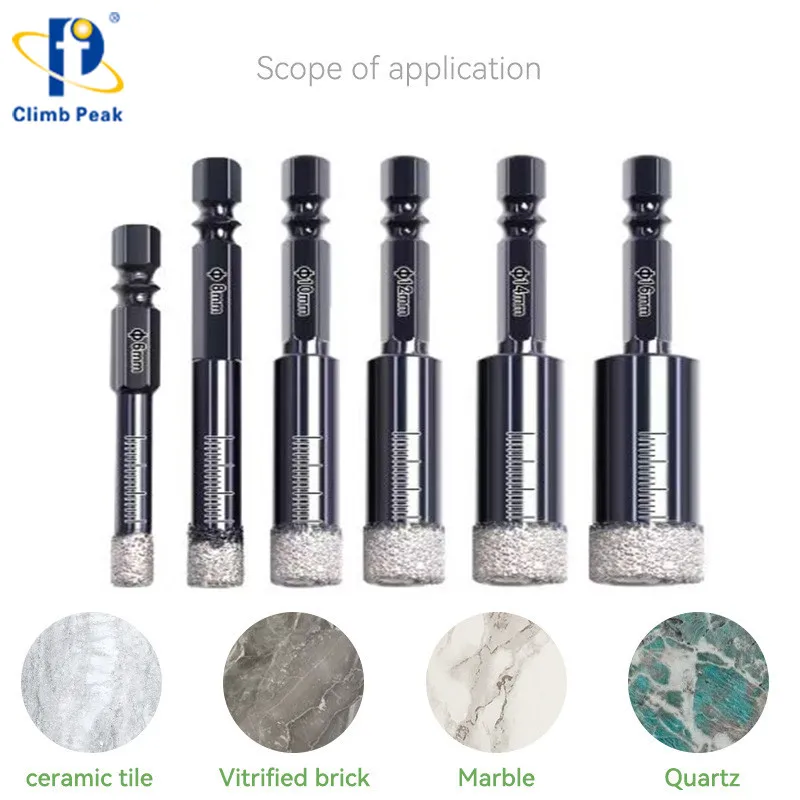 Hex Shank Vacuum Brazed Drill Bit Diamond Drills Dry Core Bits Marble Tile Glass Stone Drill Bit DIY Tools Anger Grinder