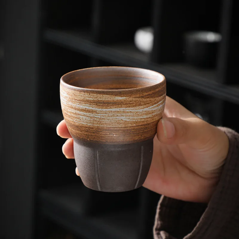 Hot Selling New Designs Tableware Arabic Retro Stoneware Matte Ceramic Clay Coffee Water Cup