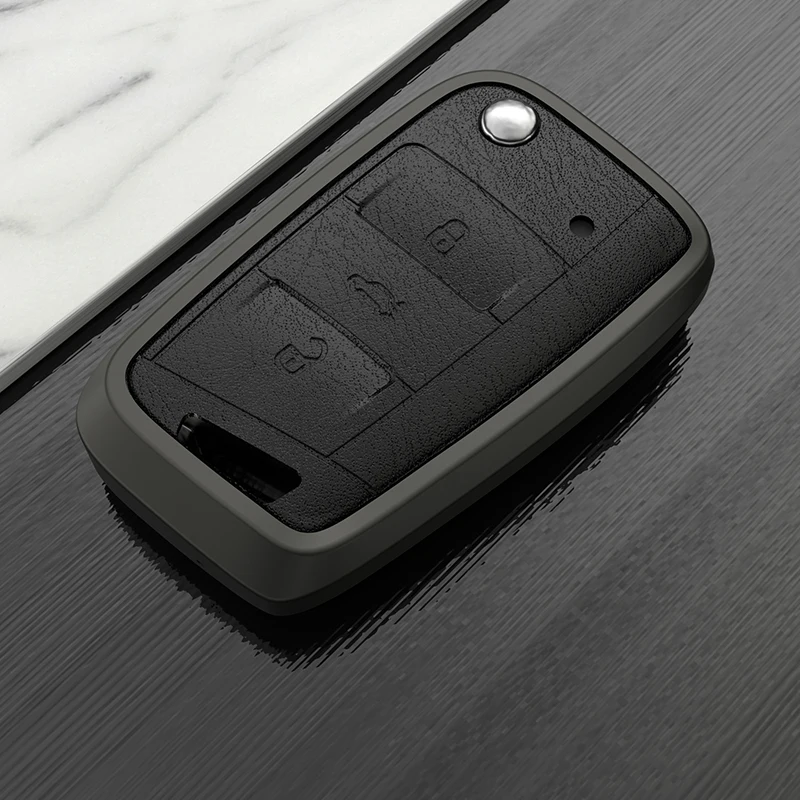 Manufacturer customized new models Aluminum alloycar Car Keys Bag Cover Keychain Car Key Case For VW Skoda Car Key Accessories