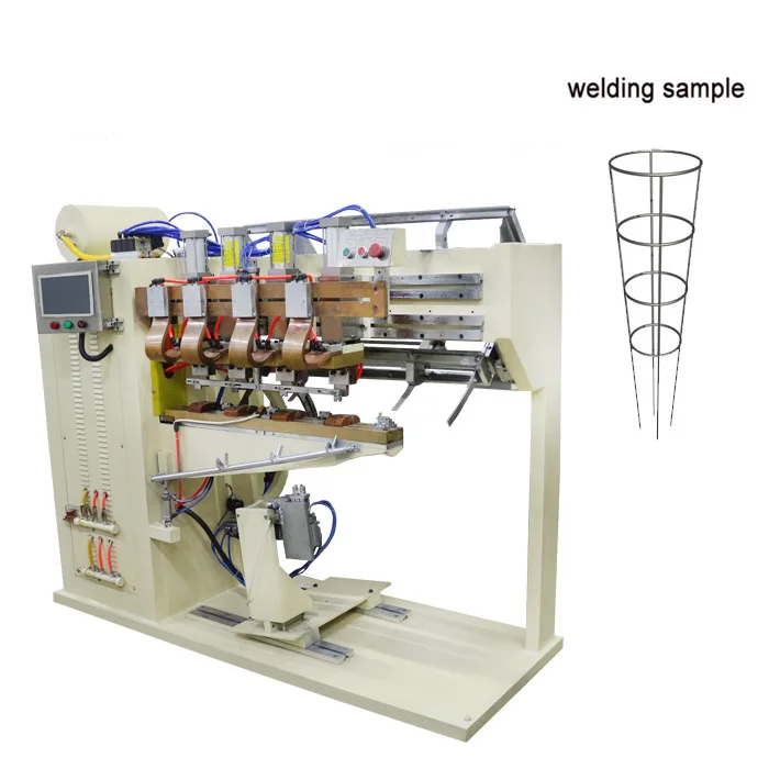 HWASHI Tomato Bracket / Rack Wire Welding Machine , Tomato Support Cage Wire Welders