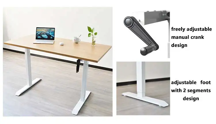 Adjustable desk manual crank legs hand crack standing crank desk standing desk table top not included