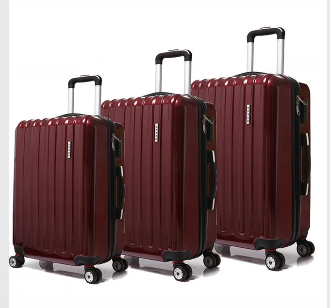 Good Quality and Light-weight Red with Lock PC Trolley Luggage Bag Set