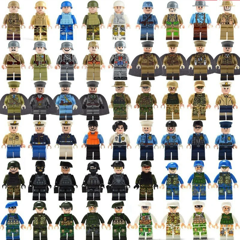 Mini Building Blocks Randomly Diy  Cartoon Character Building Blocks Various Style Block Mannequin  For Kids Gift